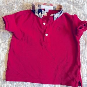 Burberry boys 18M nova check collar polo